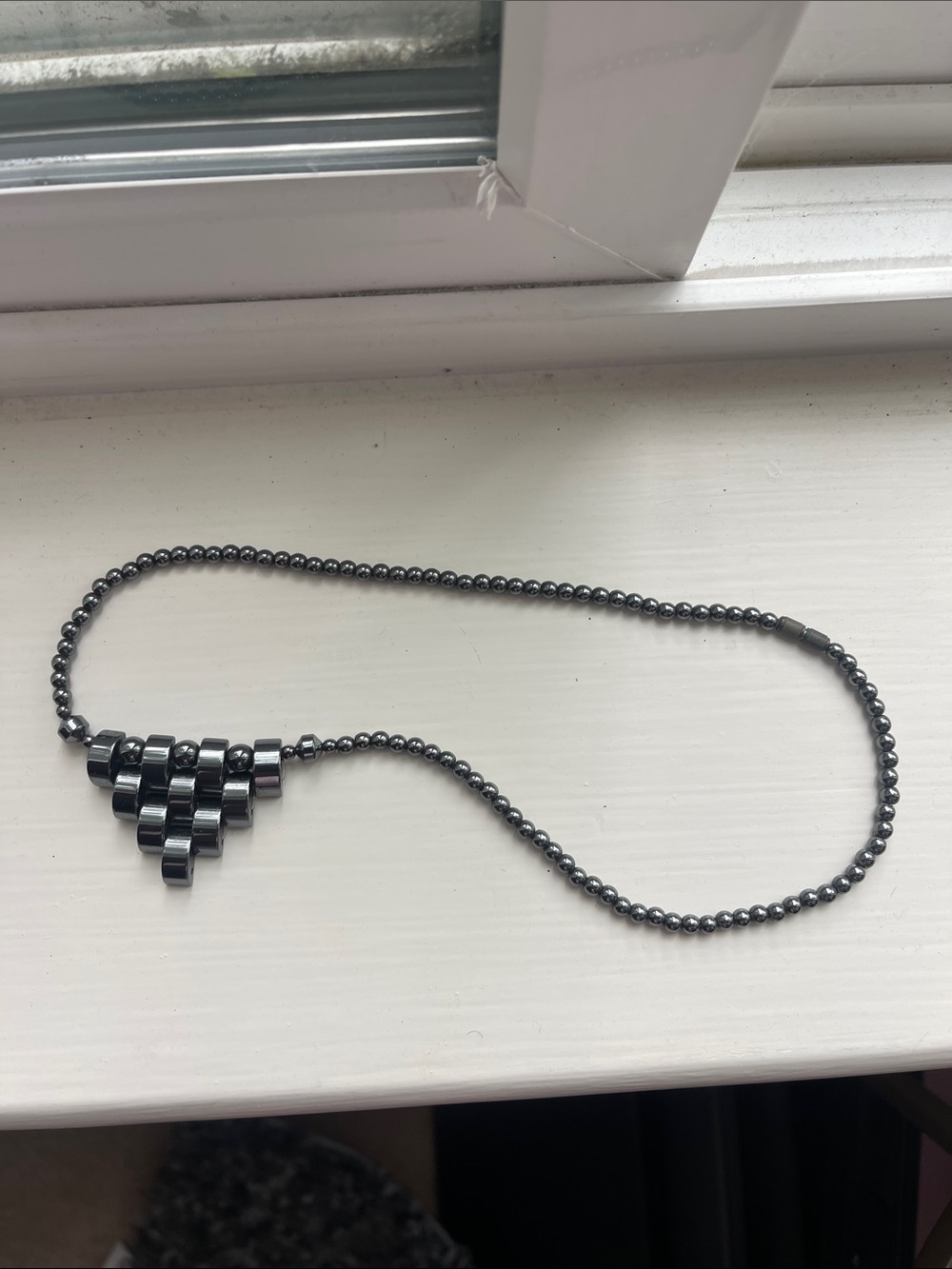 Hematite Bead Pendant Necklace - unisex Accessories